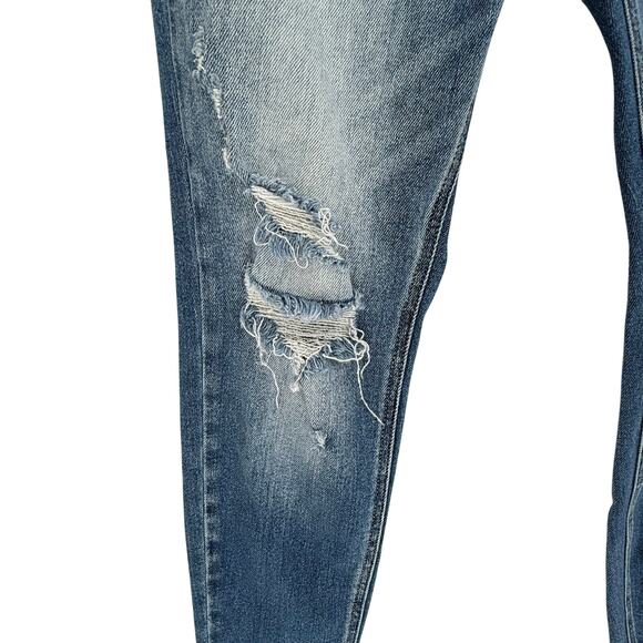 Kancan Kurvy Jeans Ultra High Rise Ankle Skinny Light Wash Distressed Denim 28 - Picture 4 of 8